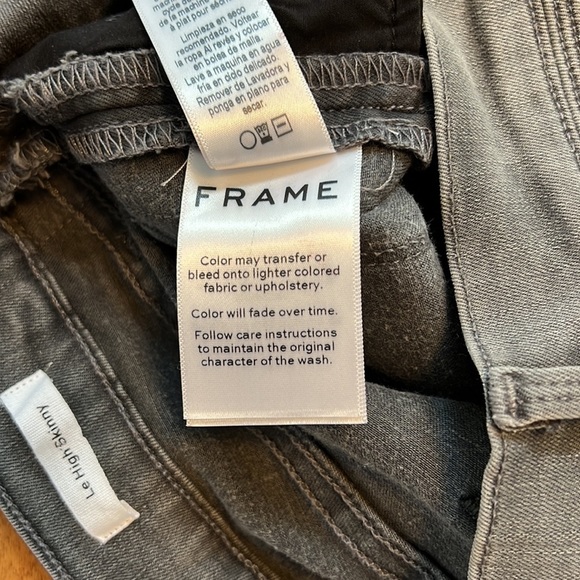 7. Frame Gray Le High Skinny Size 25 Black Velvet Tuxedo Stripe - Picture 8 of 8